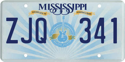 MS license plate ZJQ341