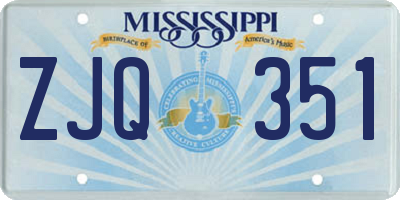 MS license plate ZJQ351