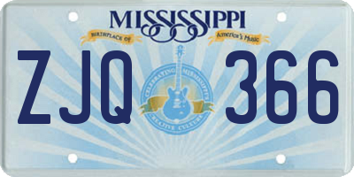 MS license plate ZJQ366