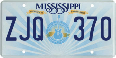 MS license plate ZJQ370