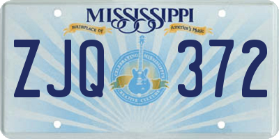 MS license plate ZJQ372