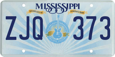 MS license plate ZJQ373