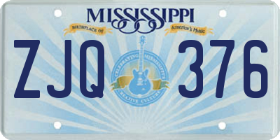 MS license plate ZJQ376