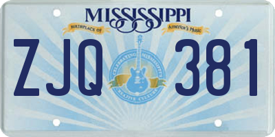 MS license plate ZJQ381