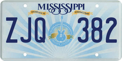 MS license plate ZJQ382