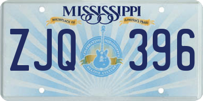 MS license plate ZJQ396