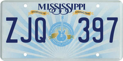 MS license plate ZJQ397