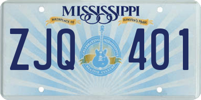 MS license plate ZJQ401