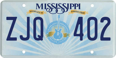 MS license plate ZJQ402