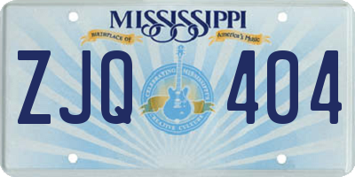 MS license plate ZJQ404
