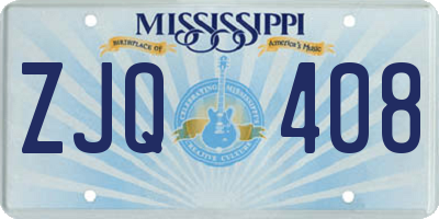 MS license plate ZJQ408
