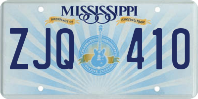 MS license plate ZJQ410