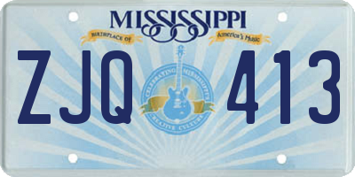 MS license plate ZJQ413