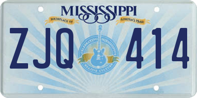MS license plate ZJQ414