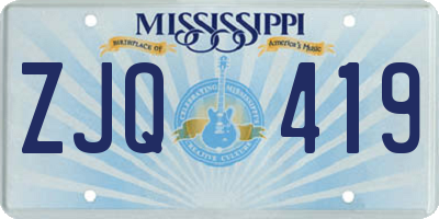 MS license plate ZJQ419