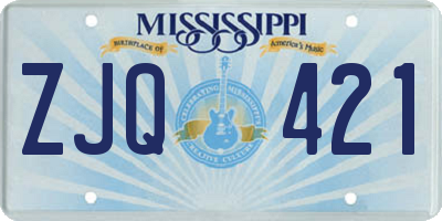 MS license plate ZJQ421