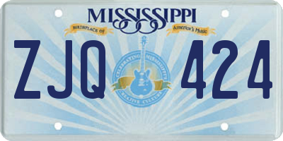 MS license plate ZJQ424