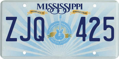 MS license plate ZJQ425