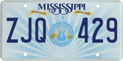 MS license plate ZJQ429