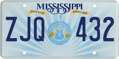 MS license plate ZJQ432