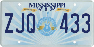 MS license plate ZJQ433
