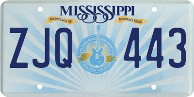MS license plate ZJQ443