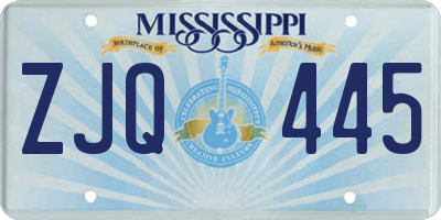 MS license plate ZJQ445