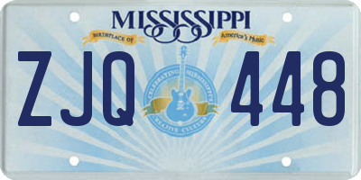 MS license plate ZJQ448