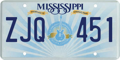 MS license plate ZJQ451