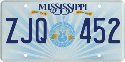 MS license plate ZJQ452
