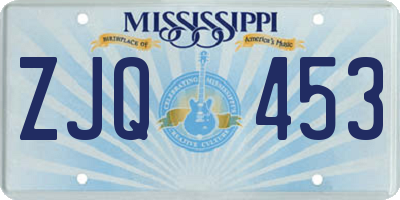 MS license plate ZJQ453
