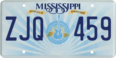 MS license plate ZJQ459