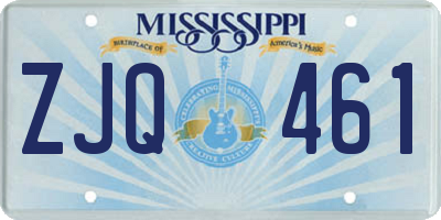 MS license plate ZJQ461