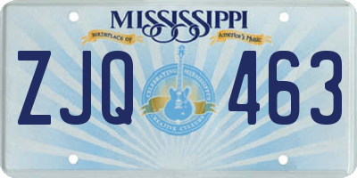 MS license plate ZJQ463