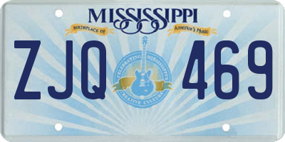 MS license plate ZJQ469
