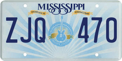 MS license plate ZJQ470