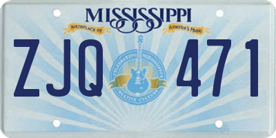 MS license plate ZJQ471