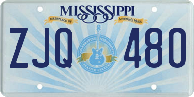 MS license plate ZJQ480