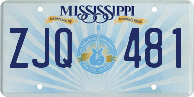 MS license plate ZJQ481