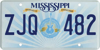 MS license plate ZJQ482
