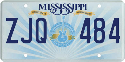 MS license plate ZJQ484