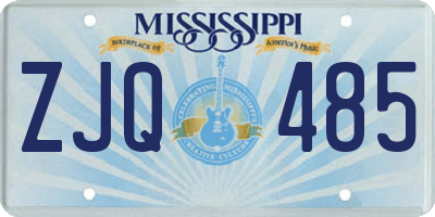 MS license plate ZJQ485