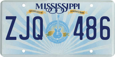 MS license plate ZJQ486