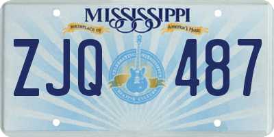 MS license plate ZJQ487
