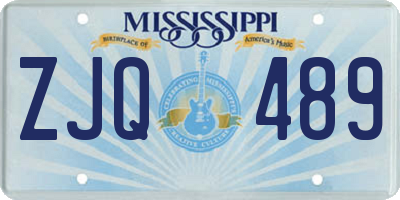 MS license plate ZJQ489