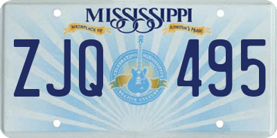 MS license plate ZJQ495