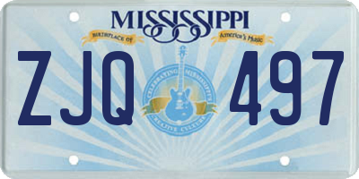 MS license plate ZJQ497
