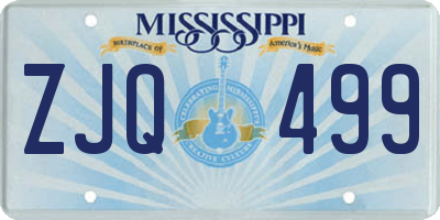 MS license plate ZJQ499