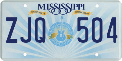 MS license plate ZJQ504