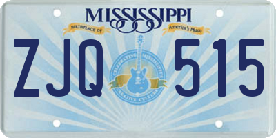 MS license plate ZJQ515